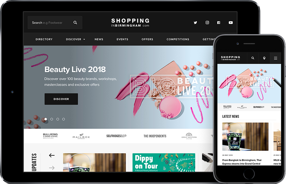 Shopping In Birmingham - Ipad mockup