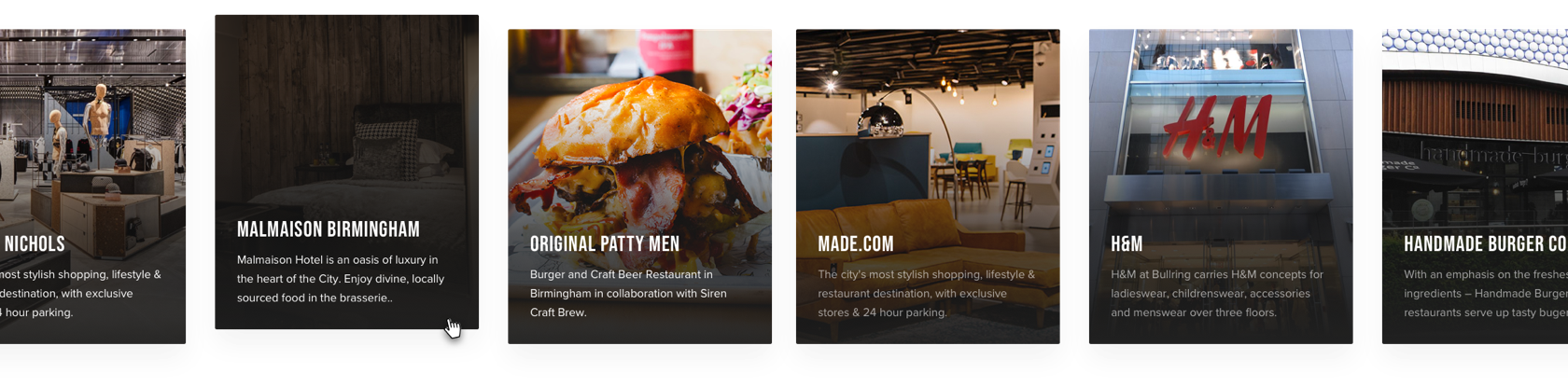 Shopping In Birmingham - Web components