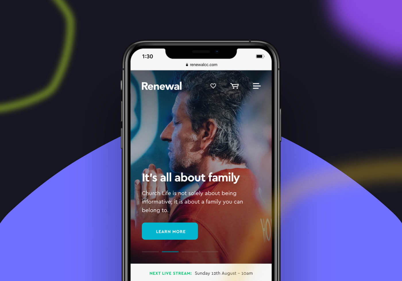 Renewal mobile website mockup