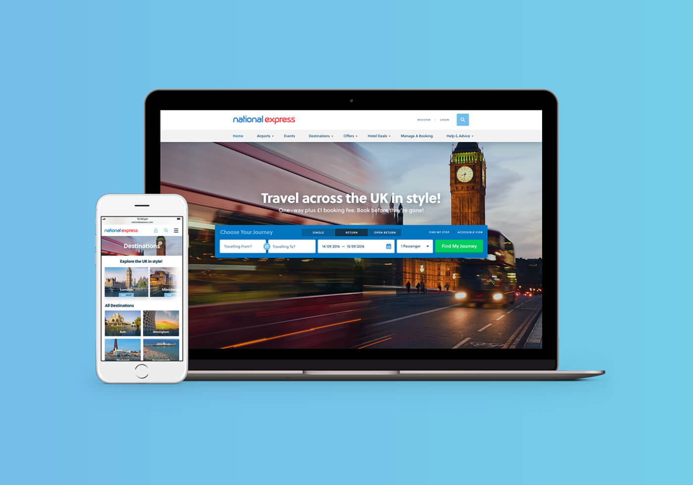 National Express website mockup