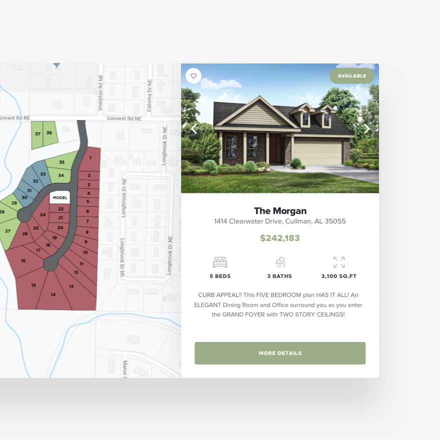 Davidson Homes website component