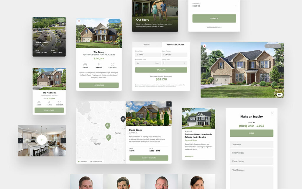 Davidson Homes website mockups